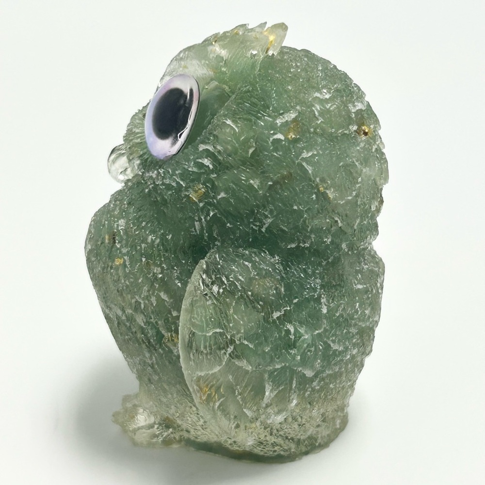 Natural crystal and resin Owl Figurine. PRICE IS FIRM! NO LOWBALL OFFERS! - Picture 3 of 10